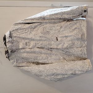 Burton White and Gray Snowboard Ski Jacket L